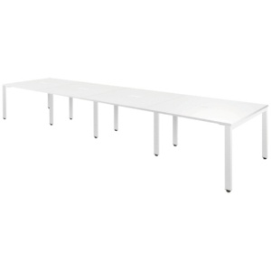 フリーアドレステーブル　幅４８００×奥行１２００×高さ７２０ｍｍ　ホワイトフレーム　天板：ホワイト　１台1