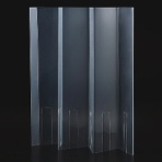 プラス　屏風型パーテーション　幅５００－６００×奥行８０－９０×高さ５５０ｍｍ　４２８－Ｔ