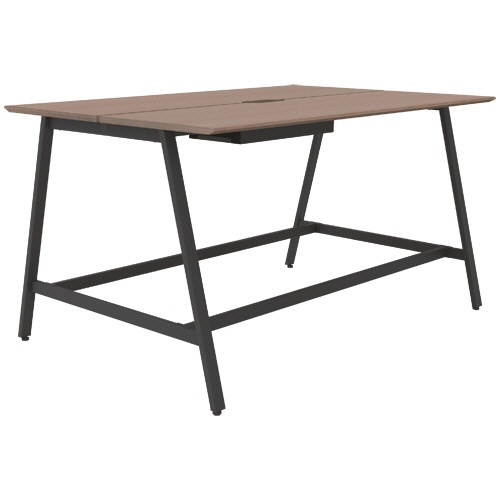 オカムラ　ＶＩＬＬＡＧＥ　ＶＤ－Ａワークテーブル　幅１８００×奥行１２００×高さ１０００ｍｍ　天板：ミディアムウォールナット　脚：ブラック　８ＶＡ２８Ｓ－ＭＦＤ６　１台1