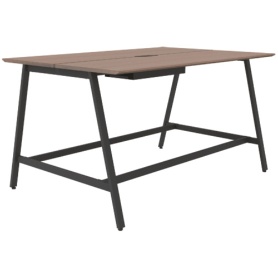 オカムラ　ＶＩＬＬＡＧＥ　ＶＤ－Ａワークテーブル　幅１８００×奥行１２００×高さ１０００ｍｍ　天板：ミディアムウォールナット　脚：ブラック　８ＶＡ２８Ｓ－ＭＦＤ６　１台