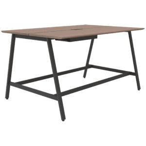 オカムラ　ＶＩＬＬＡＧＥ　ＶＤ－Ａワークテーブル　幅１８００×奥行１２００×高さ１０００ｍｍ　天板：ミディアムウォールナット　脚：ブラック　８ＶＡ２８Ｓ－ＭＦＤ６　１台1