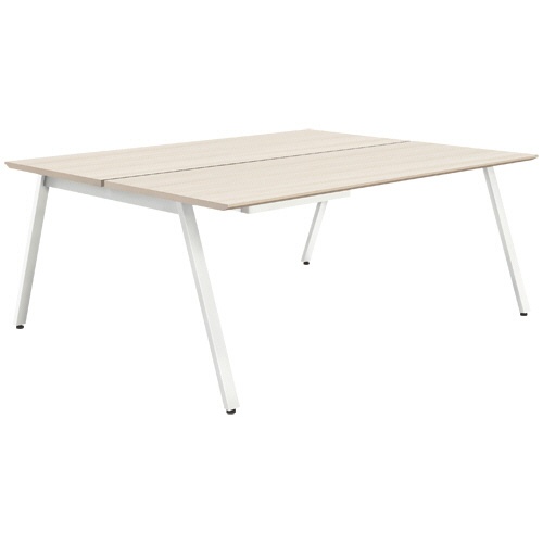 オカムラ　ＶＩＬＬＡＧＥ　ＶＤ－Ａワークテーブル　幅１８００×奥行１２００×高さ７２０ｍｍ　天板：ライトオーク　脚：ネオホワイト　８ＶＡ２８Ｗ－ＭＦＣ５　１台1
