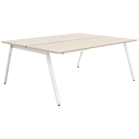 オカムラ　ＶＩＬＬＡＧＥ　ＶＤ－Ａワークテーブル　幅１８００×奥行１２００×高さ７２０ｍｍ　天板：ライトオーク　脚：ネオホワイト　８ＶＡ２８Ｗ－ＭＦＣ５　１台