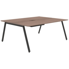 オカムラ　ＶＩＬＬＡＧＥ　ＶＤ－Ａワークテーブル　幅１８００×奥行１２００×高さ７２０ｍｍ　天板：ミディアムウォールナット　脚：ブラック　８ＶＡ２８Ｗ－ＭＦＤ６　１台