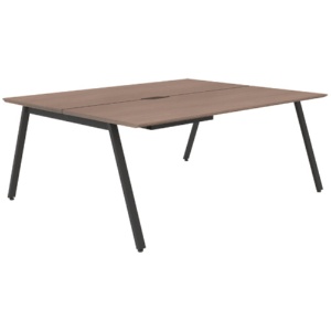 オカムラ　ＶＩＬＬＡＧＥ　ＶＤ－Ａワークテーブル　幅１８００×奥行１２００×高さ７２０ｍｍ　天板：ミディアムウォールナット　脚：ブラック　８ＶＡ２８Ｗ－ＭＦＤ６　１台1