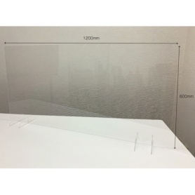 フジテックス　透明アクリルパーテーション　Ａタイプ　幅１２００×高さ６００ｍｍ　１セット（２台）