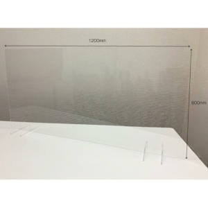 フジテックス　透明アクリルパーテーション　Ａタイプ　幅１２００×高さ６００ｍｍ　１セット（２台）1