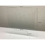 フジテックス　透明アクリルパーテーション　Ｂタイプ　幅６００×高さ６００ｍｍ　開口部付き（幅３００×高さ１００ｍｍ）　１セット（２台）