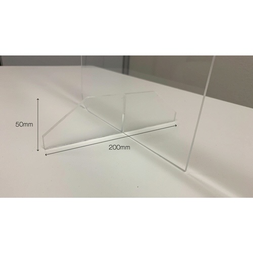 フジテックス　透明アクリルパーテーション　Ｂタイプ　幅６００×高さ６００ｍｍ　開口部付き（幅３００×高さ１００ｍｍ）　１セット（２台）3