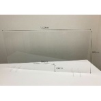 フジテックス　透明アクリルパーテーション　Ｂタイプ　幅１２００×高さ６００ｍｍ　開口部付き（幅３００×高さ１００ｍｍ）　１セット（２台）