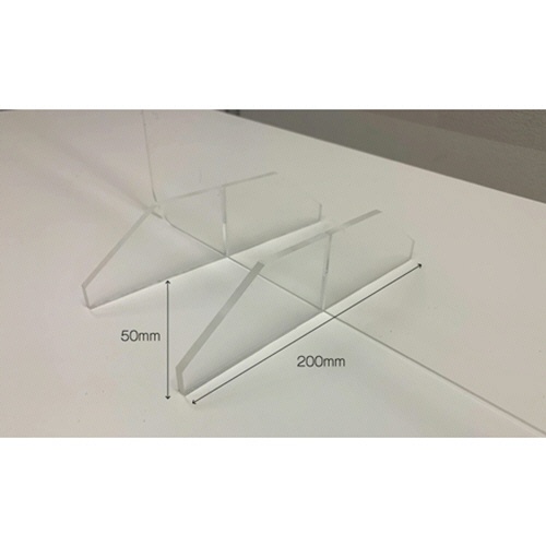 フジテックス　透明アクリルパーテーション　Ｂタイプ　幅１２００×高さ６００ｍｍ　開口部付き（幅３００×高さ１００ｍｍ）　１セット（２台）3