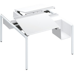 コクヨ　アプティス　テーブル　両面・バスケットタイプ　基本　１２２５×１４００×７２０ｍｍ　天板・脚：ホワイト　ＤＵＰ－ＢＤ１２１４－ＳＡＷＰＡＷ２　１台1