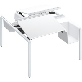 コクヨ　アプティス　テーブル　両面・バスケットタイプ　基本　１２２５×１４００×７２０ｍｍ　天板・脚：ホワイト　ＤＵＰ－ＢＤ１２１４－ＳＡＷＰＡＷ２　１台