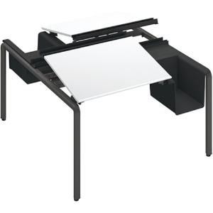 コクヨ　アプティス　テーブル　両面・バスケットタイプ　基本　１２２５×１４００×７２０ｍｍ　天板：ホワイト　脚：ブラック　ＤＵＰ－ＢＤ１２１４－Ｅ６ＡＰＡＷ２　１台1