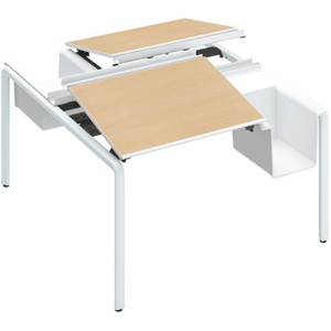 コクヨ　アプティス　テーブル　両面・バスケットタイプ　基本　１２２５×１４００×７２０ｍｍ　天板：ナチュラルオーク　脚：ホワイト　ＤＵＰ－ＢＤ１２１４－ＳＡＷＭＴ１２　１台1