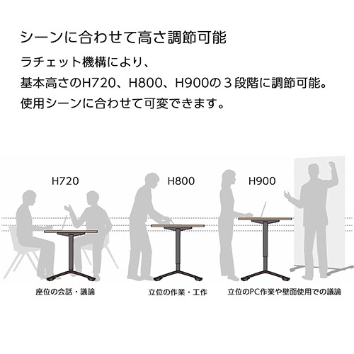 コクヨ　イニシア　昇降フラップテーブル　角形天板　高さ７２０－９００　ホワイト　ＴＩＮ－ＳＫ１５０９Ｍ－ＷＰＷＰＷ１　１台7