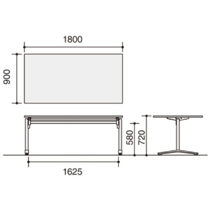 コクヨ　ＶＩＥＮＡ（ビエナ）　テーブル　フラップタイプ　角形天板　Ｔ字脚　１８００×９００×７２０ｍｍ　ナチュラルオーク／ブラック　ＭＴ－Ｖ１８９ＦＥ６ＡＭＴ１　１台2