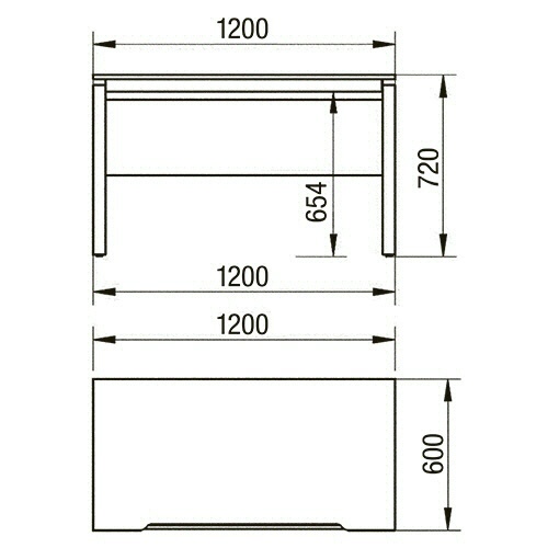エランサ　フリーアドレスデスク　片面タイプ　幅１２００×奥行６００×高さ７２０ｍｍ　アッシュブラウン　ブラックフレーム　（組立設置込）　ＦＫＢ－Ｍ１２６Ｎ－Ｂ　１台2