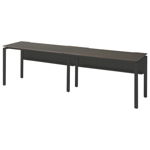 エランサ　フリーアドレスデスク　片面タイプ　幅２４００×奥行６００×高さ７２０ｍｍ　アッシュブラウン　ブラックフレーム　（組立設置込）　ＦＫＢ－Ｍ２４６Ｎ－Ｂ　１台1