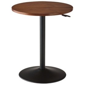 ＹＡＭＡＺＥＮ　レバー式昇降テーブル　円形　ウォルナット／ブラック　ＫＵＴ－Ｒ５５０（ＷＬ／ＢＫ）　１台