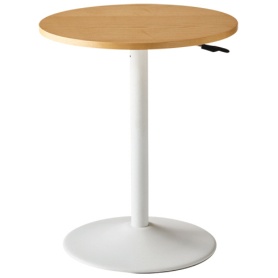 ＹＡＭＡＺＥＮ　レバー式昇降テーブル　円形　オーク／ホワイト　ＫＵＴ－Ｒ５５０（ＯＡＫ／ＷＨ）　１台