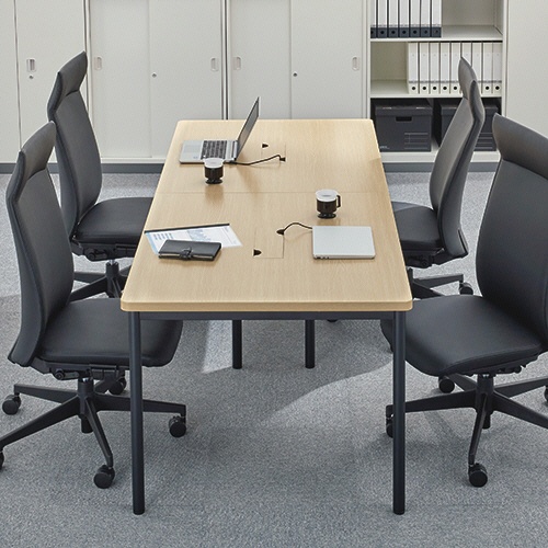エランサ　会議用テーブル　幅１８００×奥行９００×高さ７２０ｍｍ　ナチュラル　（組立設置込）　ＬＡＴ－１８９０－ＮＡＫ　１台4