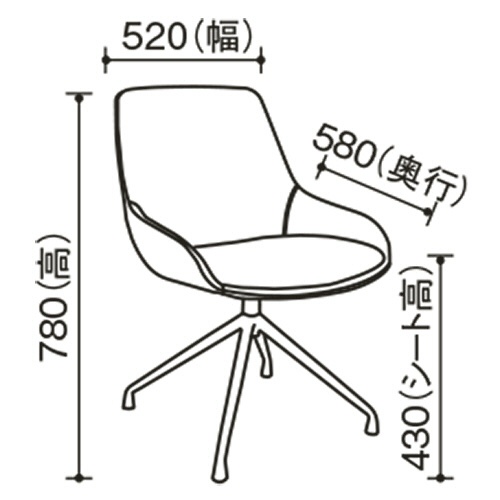 東馬　エデルラウンドチェア　キャメル　５４６７５７８０　１脚3