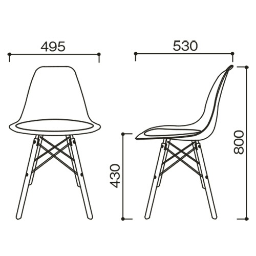 ホームスタイリング　シェルチェア　クッション付　ブラック　ＳＨＥＬＬ－０１ＢＫ　１脚3