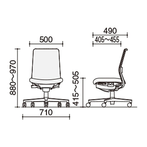 コクヨ　モネット　背メッシュタイプ　肘なし　本体・背・座：ソフトベージュ　ナイロンキャスター　Ｃ０３－Ｚ１００Ｗ－Ｚ１ＫＹＫＸ１　１脚3