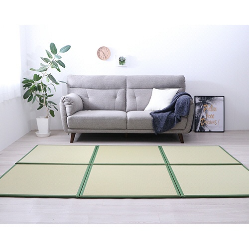 イケヒコ・コーポレーション　ＰＰ置き畳　スカッシュ　６７０×６７０ｍｍ　グリーン　１セット（６枚）6
