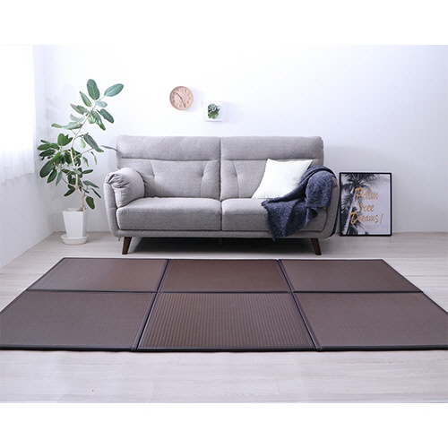 イケヒコ・コーポレーション　ＰＰ置き畳　スカッシュ　８２０×８２０ｍｍ　ブラウン　１セット（６枚）6