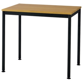 ナカバヤシ　フラットテーブル　幅８００×奥行６００×高さ７００ｍｍ　天板：オーク　フレーム・脚：ブラック　ＦＤＦ－８０６０ＫＭＢＫ　１台