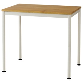 ナカバヤシ　フラットテーブル　幅８００×奥行６００×高さ７００ｍｍ　天板：オーク　フレーム・脚：ホワイト　ＦＤＦ－８０６０ＫＭＷ　１台