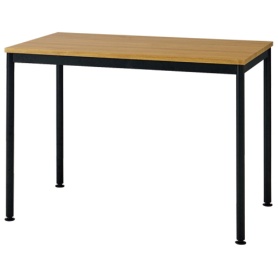 ナカバヤシ　フラットテーブル　幅１０００×奥行６００×高さ７００ｍｍ　天板：オーク　フレーム・脚：ブラック　ＦＤＦ－１０６０ＫＭＢＫ　１台