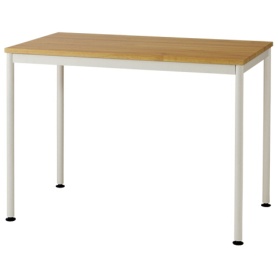 ナカバヤシ　フラットテーブル　幅１０００×奥行６００×高さ７００ｍｍ　天板：オーク　フレーム・脚：ホワイト　ＦＤＦ－１０６０ＫＭＷ　１台