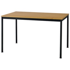 ナカバヤシ　フラットテーブル　幅１２００×奥行７５０×高さ７００ｍｍ　天板：オーク　フレーム・脚：ブラック　ＦＤＦ－１２７５ＫＭＢＫ　１台