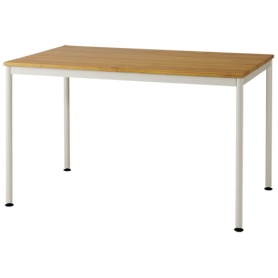 ナカバヤシ　フラットテーブル　幅１２００×奥行７５０×高さ７００ｍｍ　天板：オーク　フレーム・脚：ホワイト　ＦＤＦ－１２７５ＫＭＷ　１台