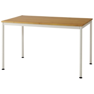 ナカバヤシ　フラットテーブル　幅１２００×奥行７５０×高さ７００ｍｍ　天板：オーク　フレーム・脚：ホワイト　ＦＤＦ－１２７５ＫＭＷ　１台1