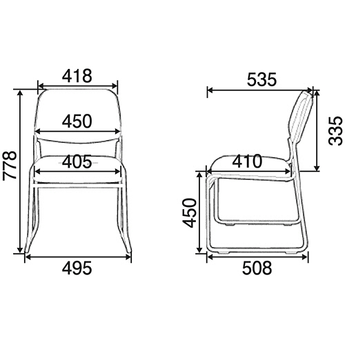 たのめーる】スタッキングチェア レザータイプ ブラック 1脚の通販