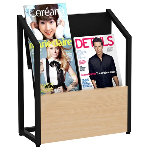 ＡＫＩＲＡ　マガジンラック　２段　ナチュラル木目前板　ブラック本体　ＭＲ２２－４８２２－ＢＫＮＡ　１台3