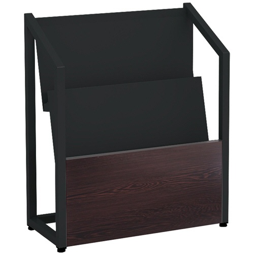 ＡＫＩＲＡ　マガジンラック　２段　ダークブラウン木目前板　ブラック本体　ＭＲ２２－４８２２－ＢＫＤＢ　１台1