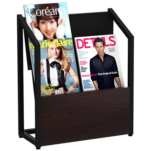 ＡＫＩＲＡ　マガジンラック　２段　ダークブラウン木目前板　ブラック本体　ＭＲ２２－４８２２－ＢＫＤＢ　１台3