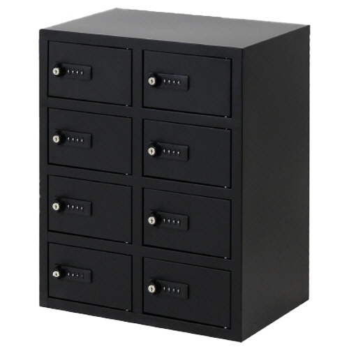 ネットフォース　Ｎｓａｆｅ（エヌセーフ）　貴重品ロッカー　８人用　２列４段　ダイヤル錠　ブラック　ＮＳＡＦＥ－２４－ＴＷ－ＢＫ　１台1