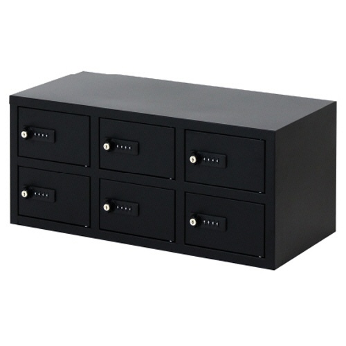 ネットフォース　Ｎｓａｆｅ（エヌセーフ）　貴重品ロッカー　６人用　３列２段　ダイヤル錠　ブラック　ＮＳＡＦＥ－３２－ＴＷ－ＢＫ　１台1