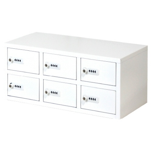 ネットフォース　Ｎｓａｆｅ（エヌセーフ）　貴重品ロッカー　６人用　３列２段　ダイヤル錠　ホワイト　ＮＳＡＦＥ－３２－ＴＷ－ＷＨ　１台1