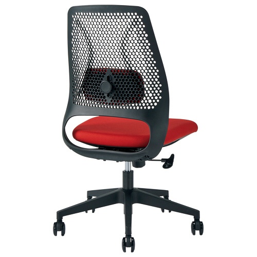 ＡＫＩＲＡ　ＯＣ－３００チェア　肘なし　本体：ブラック　座：レッド　ＯＣ－３００－ＲＤＢＫ　１脚2