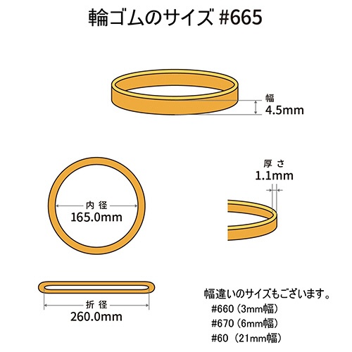 共和　オーバンド　＃６６５　内径１６５ｍｍ　５００ｇ入　透明袋　ＧＳＡ－Ｎ－０１１　１袋2