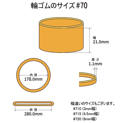 共和　オーバンド　＃７０　内径１７８ｍｍ　５０ｇ入　透明袋　ＧＴＡ－Ｎ－０２１　１袋2