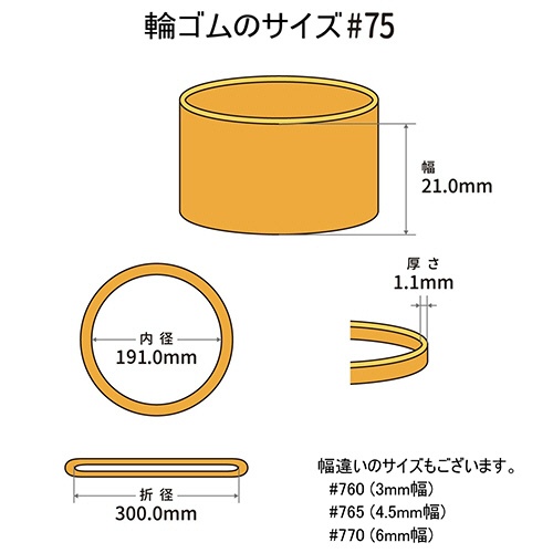 共和　オーバンド　＃７５　内径１９１ｍｍ　５０ｇ入　透明袋　ＧＴＡ－Ｎ－０３７　１袋2