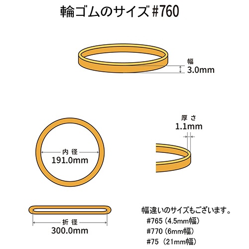共和　オーバンド　＃７６０　内径１９１ｍｍ　５００ｇ入　透明袋　ＧＴＡ－Ｎ－００６　１袋2